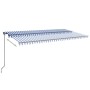 Toldo retráctil manual con luz LED azul y blanco 600x300 cm de , Toldos - Ref: Foro24-3069161, Precio: 608,98 €, Descuento: %