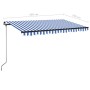 Retractable automatic blue and white awning 450x350 cm by , Awnings - Ref: Foro24-3069196, Price: 404,09 €, Discount: %