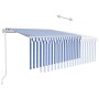 Automatic awning LED blind wind sensor blue white 3x2.5 m by , Awnings - Ref: Foro24-3069271, Price: 474,65 €, Discount: %