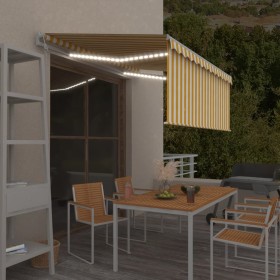 Automatic blind awning, LED and yellow/white sensor 3x2.5 m by , Awnings - Ref: Foro24-3069273, Price: 506,99 €, Discount: %