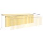 Manual retractable awning with yellow and white striped 5x3 m. by , Awnings - Ref: Foro24-3069458, Price: 425,40 €, Discount: %