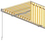 Manual retractable awning with yellow and white striped 5x3 m. by , Awnings - Ref: Foro24-3069458, Price: 425,40 €, Discount: %