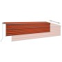 Manual retractable awning with blind and orange and brown LED 6x3m by , Awnings - Ref: Foro24-3069485, Price: 655,99 €, Disco...