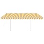 Automatic awning with wind sensor LED yellow and white 4x3.5 m by , Awnings - Ref: Foro24-3070033, Price: 766,85 €, Discount: %