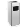 36 L stainless steel trash can with ashtray by vidaXL, Garbage cans and trash cans - Ref: Foro24-51090, Price: 76,13 €, Disco...