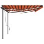 Retractable manual awning with orange and brown LED lights 6x3 m by , Awnings - Ref: Foro24-3070205, Price: 724,48 €, Discoun...