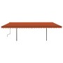 Retractable manual awning with orange and brown LED lights 6x3 m by , Awnings - Ref: Foro24-3070205, Price: 724,48 €, Discoun...