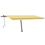 Toldo de pie retráctil manual amarillo y blanco 500x350 cm de , Toldos - Ref: Foro24-3069858, Precio: 565,38 €, Descuento: %