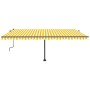 Retractable manual freestanding awning in yellow and white, 500x350 cm. by , Awnings - Ref: Foro24-3069858, Price: 565,38 €, ...