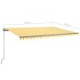 Toldo de pie retráctil manual amarillo y blanco 500x350 cm de , Toldos - Ref: Foro24-3069858, Precio: 565,38 €, Descuento: %