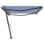 Toldo de pie retráctil manual azul y blanco 500x300 cm de , Toldos - Ref: Foro24-3069776, Precio: 506,03 €, Descuento: %