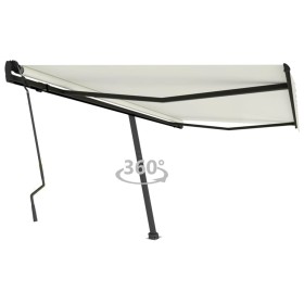 Cream manual retractable foot awning 450x300 cm by , Awnings - Ref: Foro24-3069757, Price: 433,99 €, Discount: %