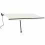 Cream manual retractable foot awning 450x300 cm by , Awnings - Ref: Foro24-3069757, Price: 424,56 €, Discount: %