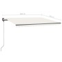 Cream manual retractable foot awning 450x300 cm by , Awnings - Ref: Foro24-3069757, Price: 424,56 €, Discount: %