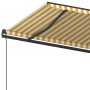 Retractable manual awning with yellow and white poles, 5x3.5 m. by , Awnings - Ref: Foro24-3070258, Price: 659,84 €, Discount: %