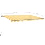 Toldo manual retráctil con postes amarillo y blanco 5x3,5 m de , Toldos - Ref: Foro24-3070258, Precio: 659,84 €, Descuento: %