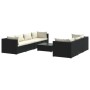 Set aus 8-teiligen Gartensofas und Kissen Kunstrattan schwarz von , Gartensets - Ref: Foro24-3101503, Preis: 841,02 €, Rabatt: %