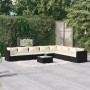 Set muebles de jardín 9 pzas y cojines ratán sintético negro de , Conjuntos de jardín - Ref: Foro24-3101775, Precio: 965,04 €...