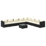 Set muebles de jardín 9 pzas y cojines ratán sintético negro de , Conjuntos de jardín - Ref: Foro24-3101775, Precio: 965,04 €...