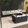 Set de muebles de jardín 9 pzas y cojines ratán sintético negro de , Conjuntos de jardín - Ref: Foro24-3102487, Precio: 989,7...