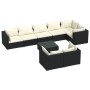 Set de muebles de jardín 9 pzas y cojines ratán sintético negro de , Conjuntos de jardín - Ref: Foro24-3102487, Precio: 989,7...