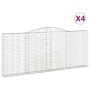 4 units of arched iron gabion baskets 400x30x160/180 cm by , Pots and planters - Ref: Foro24-3146907, Price: 763,91 €, Discou...