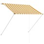 Retractable awning 150x150 cm yellow and white by , Awnings - Ref: Foro24-143752, Price: 38,99 €, Discount: %