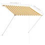 Retractable awning 150x150 cm yellow and white by , Awnings - Ref: Foro24-143752, Price: 38,99 €, Discount: %