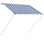 Retractable blue and white awning 100x150 cm by , Awnings - Ref: Foro24-145889, Price: 45,98 €, Discount: %