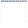 Retractable blue and white awning 100x150 cm by , Awnings - Ref: Foro24-145889, Price: 45,98 €, Discount: %