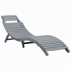 Solid gray acacia wood sun lounger by vidaXL, Loungers - Ref: Foro24-45959, Price: 113,24 €, Discount: %