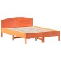 Estructura cama con cabecero madera pino marrón cera 140x190 cm de , Camas y somieres - Ref: Foro24-842605, Precio: 129,99 €,...