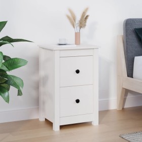 Solid white pine wood bedside table 40x35x61.5 cm by vidaXL, Nightstands - Ref: Foro24-820948, Price: 72,99 €, Discount: %