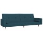 Sofá cama de 2 plazas con dos almohadas terciopelo azul de , Sofás - Ref: Foro24-375748, Precio: 227,40 €, Descuento: %