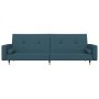 Sofá cama de 2 plazas con dos almohadas terciopelo azul de , Sofás - Ref: Foro24-375748, Precio: 227,40 €, Descuento: %