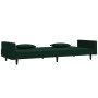 Sofá cama de 2 plazas con dos almohadas terciopelo verde oscuro de , Sofás - Ref: Foro24-375818, Precio: 248,52 €, Descuento: %