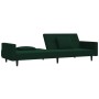 Sofá cama de 2 plazas con dos almohadas terciopelo verde oscuro de , Sofás - Ref: Foro24-375818, Precio: 248,52 €, Descuento: %