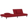 Sofá cama de 2 plazas con dos almohadas terciopelo rojo tinto de , Sofás - Ref: Foro24-375811, Precio: 221,62 €, Descuento: %