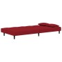 Sofá cama de 2 plazas con dos almohadas terciopelo rojo tinto de , Sofás - Ref: Foro24-375811, Precio: 221,62 €, Descuento: %