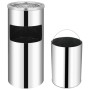 26 L stainless steel wall-mounted trash can with ashtray by vidaXL, Ashtrays - Ref: Foro24-51095, Price: 73,12 €, Discount: %