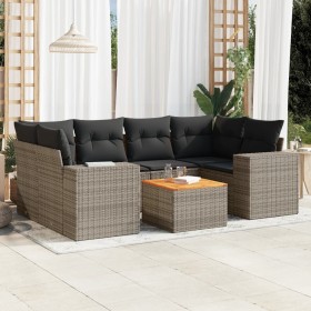 7-piece garden sofa set with gray PE rattan cushions by , Garden sets - Ref: Foro24-3225346, Price: 476,11 €, Discount: %