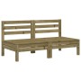 Garden sofa without armrests 2 units pine wood impregnated by , Modular outdoor sofas - Ref: Foro24-838004, Price: 75,30 €, D...