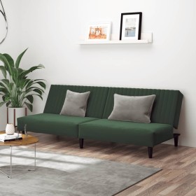 Dark green velvet 2-seater sofa bed by , Sofas - Ref: Foro24-375928, Price: 219,19 €, Discount: %