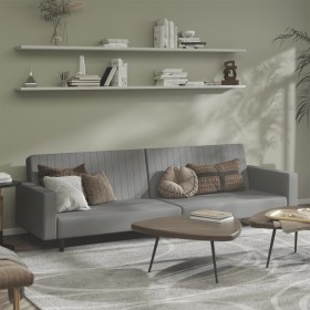 Light gray velvet 2-seater sofa bed by , Sofas - Ref: Foro24-375937, Price: 246,32 €, Discount: %