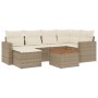 Set sofás de jardín 7 piezas y cojines ratán sintético beige de , Sofás modulares de exterior - Ref: Foro24-3224224, Precio: ...