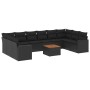 Set mit 11 Stück Gartensofas und Kissen synthetisches Rattan schwarz von , Modulare Sofas für den Außenbereich - Ref: Foro24-...