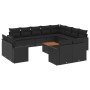 Gartensofa- und Kissenset 13-teilig aus schwarzem synthetischem Rattan von , Modulare Sofas für den Außenbereich - Ref: Foro2...