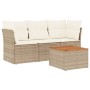 Garden sofa set with 4-piece synthetic rattan beige cushions by , Garden sets - Ref: Foro24-3223468, Price: 298,72 €, Discoun...