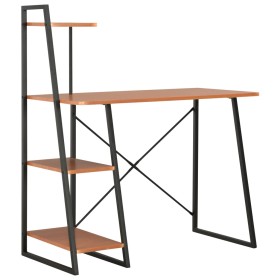 Desk with black and brown shelf 102x50x117 cm by vidaXL, Desks - Ref: Foro24-20285, Price: 58,13 €, Discount: %