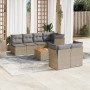 Gartensofa-Set mit beigen Kissen 8 Stück PE-Rattan von , Gartensets - Ref: Foro24-3223518, Preis: 551,26 €, Rabatt: %